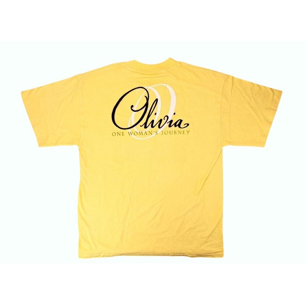 Vintage Olivia Newton-John One Woman's Journey Yellow T-Shirt Men Large New - Picture 2 of 5